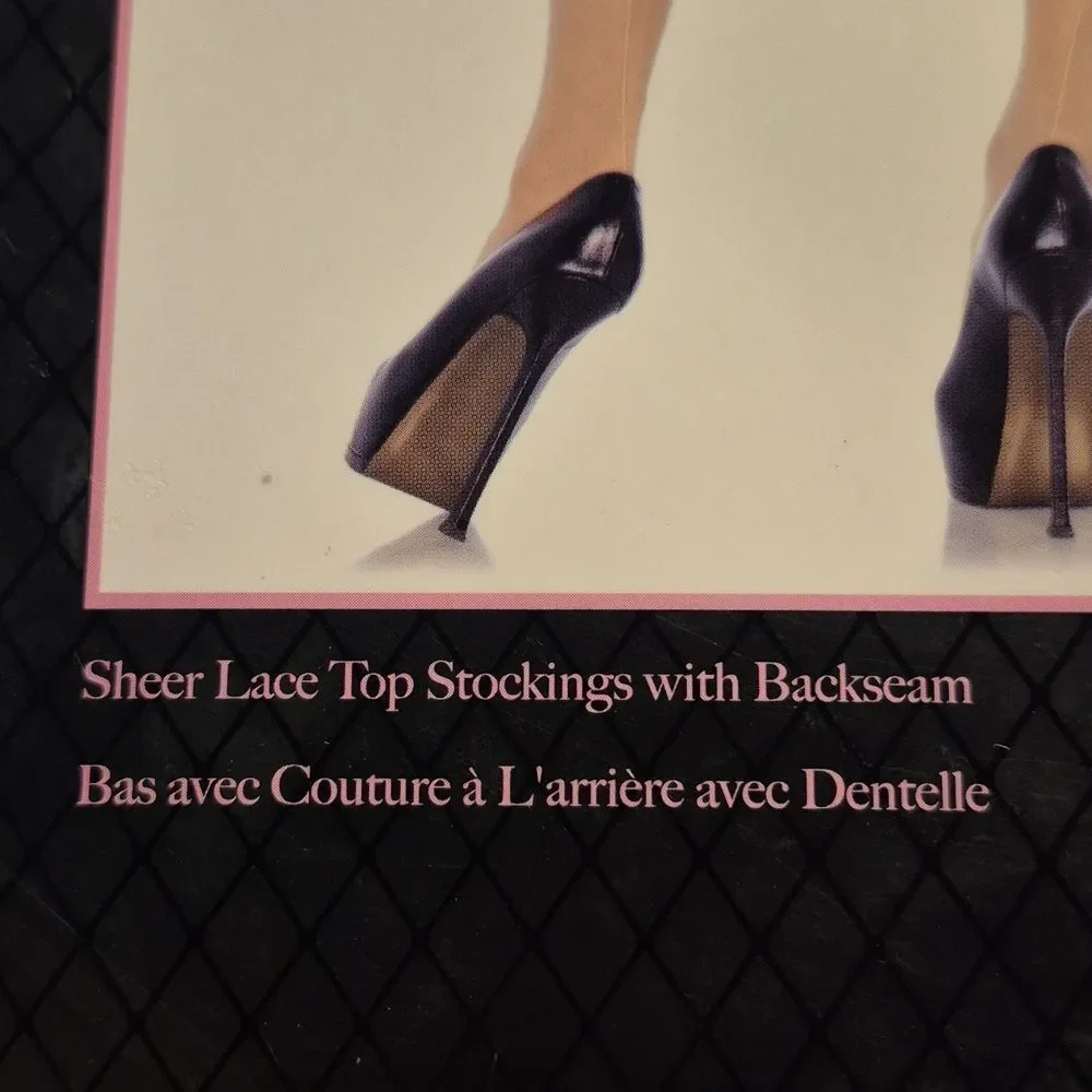 Leg Avenue Womens Sheer Lace Top Backseam Stockings - New